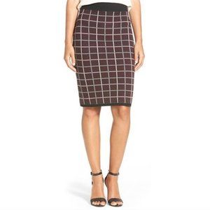 Nordstrom Halogen Check Knit Pencil Skirt MP